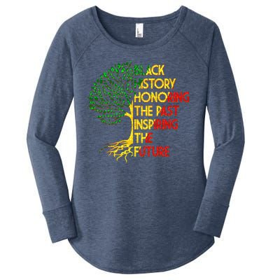 Black History Honoring The Past Inspiring The Future Tree Women's Perfect Tri Tunic Long Sleeve Shirt