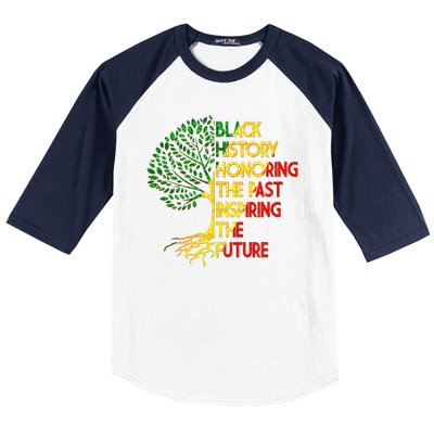 Black History Honoring The Past Inspiring The Future Tree Baseball Sleeve Shirt