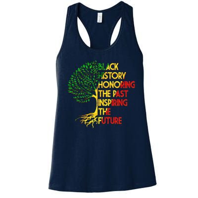 Black History Honoring The Past Inspiring The Future Tree Women's Racerback Tank