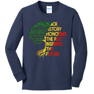 Black History Honoring The Past Inspiring The Future Tree Kids Long Sleeve Shirt