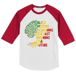 Black History Honoring The Past Inspiring The Future Tree Kids Colorblock Raglan Jersey