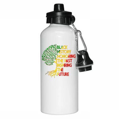 Black History Honoring The Past Inspiring The Future Tree Aluminum Water Bottle