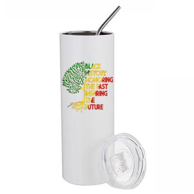 Black History Honoring The Past Inspiring The Future Tree Stainless Steel Tumbler