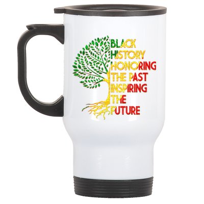 Black History Honoring The Past Inspiring The Future Tree Stainless Steel Travel Mug