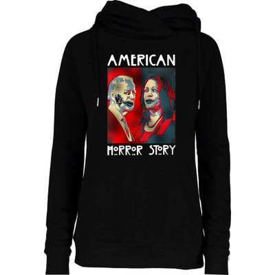 Biden Harris Horror American Zombie Story Halloween Womens Funnel Neck Pullover Hood