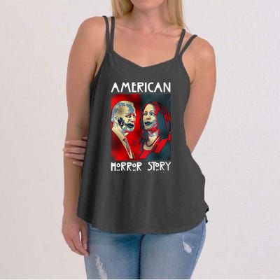 Biden Harris Horror American Zombie Story Halloween Women's Strappy Tank