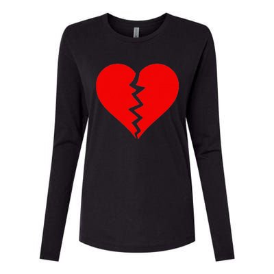 Broken Heart Heartbreak Heartbroken Break Womens Cotton Relaxed Long Sleeve T-Shirt