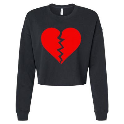 Broken Heart Heartbreak Heartbroken Break Cropped Pullover Crew