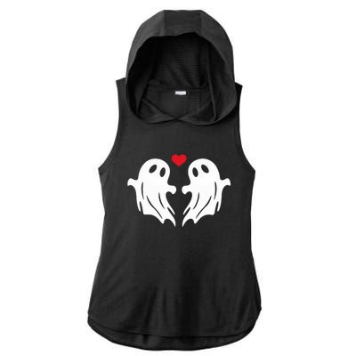 Boo Heart Halloween Couple Costume Girlfriend Boyfriend Ladies PosiCharge Tri-Blend Wicking Draft Hoodie Tank