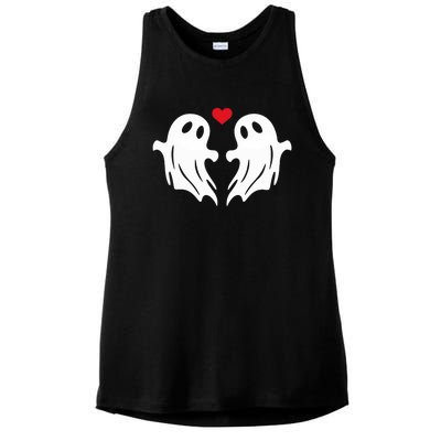 Boo Heart Halloween Couple Costume Girlfriend Boyfriend Ladies PosiCharge Tri-Blend Wicking Tank