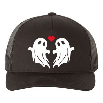 Boo Heart Halloween Couple Costume Girlfriend Boyfriend Yupoong Adult 5-Panel Trucker Hat