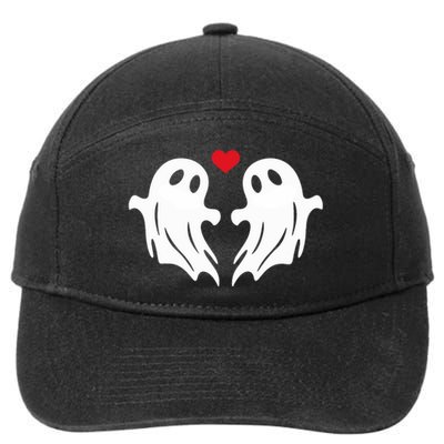 Boo Heart Halloween Couple Costume Girlfriend Boyfriend 7-Panel Snapback Hat