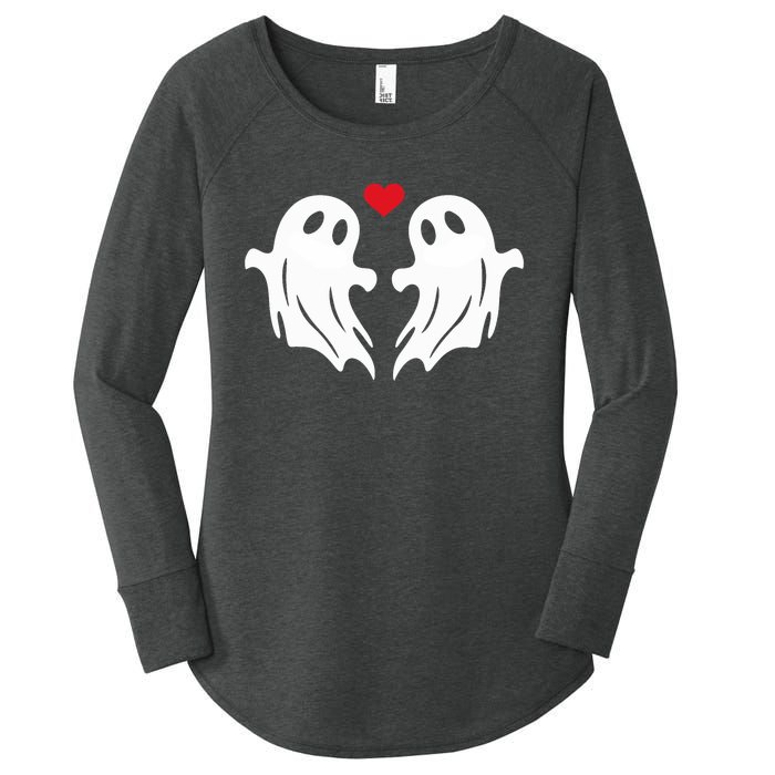 Boo Heart Halloween Couple Costume Girlfriend Boyfriend Women's Perfect Tri Tunic Long Sleeve Shirt