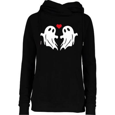 Boo Heart Halloween Couple Costume Girlfriend Boyfriend Womens Funnel Neck Pullover Hood