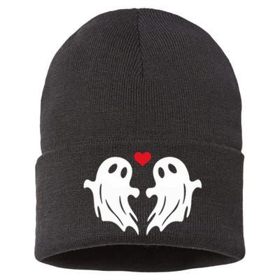 Boo Heart Halloween Couple Costume Girlfriend Boyfriend Sustainable Knit Beanie