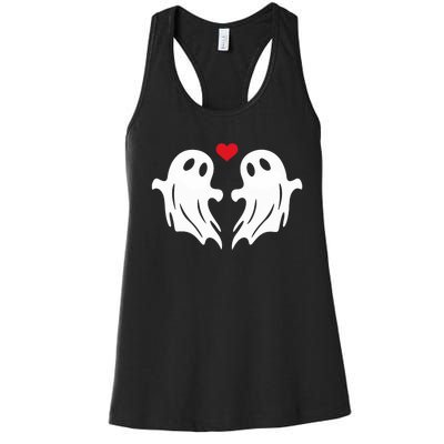 Boo Heart Halloween Couple Costume Girlfriend Boyfriend Women's Racerback Tank