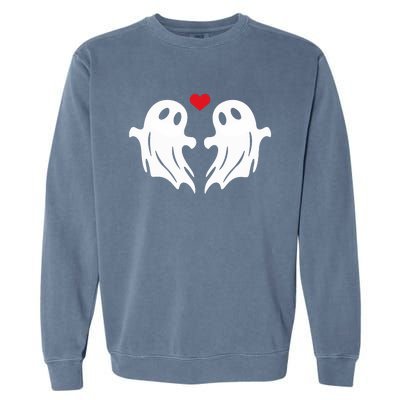 Boo Heart Halloween Couple Costume Girlfriend Boyfriend Garment-Dyed Sweatshirt