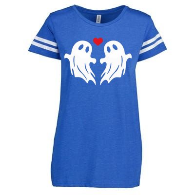 Boo Heart Halloween Couple Costume Girlfriend Boyfriend Enza Ladies Jersey Football T-Shirt