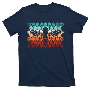 Beekeeping Honey Honeycomb Beekeeper Retro Bee T-Shirt