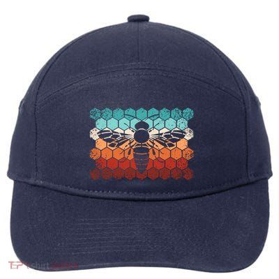 Beekeeping Honey Honeycomb Beekeeper Retro Bee 7-Panel Snapback Hat