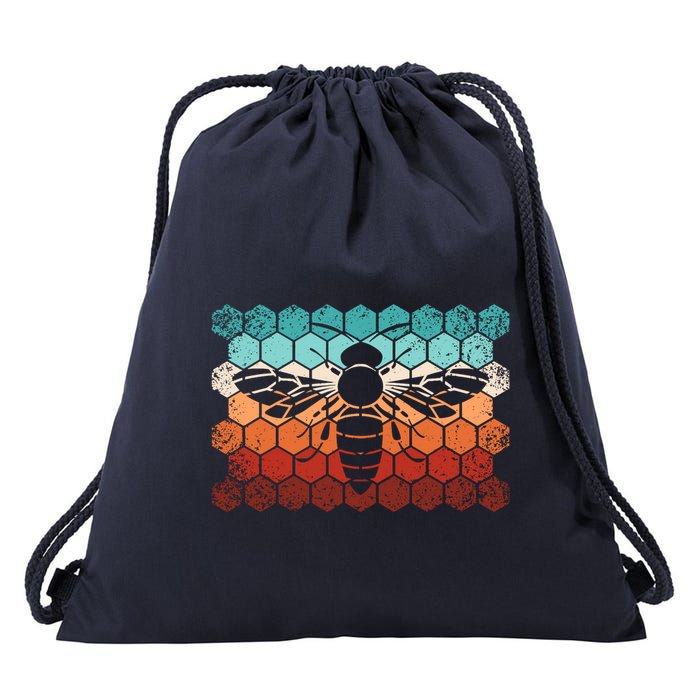 Beekeeping Honey Honeycomb Beekeeper Retro Bee Drawstring Bag