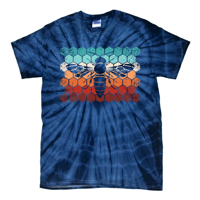 Beekeeping Honey Honeycomb Beekeeper Retro Bee Tie-Dye T-Shirt