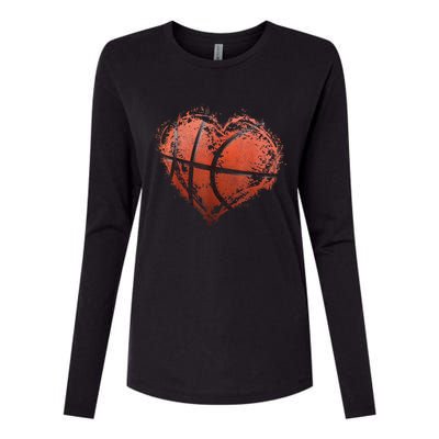 Basketball Heart Happy ValentineS Day Basketball Womens Cotton Relaxed Long Sleeve T-Shirt