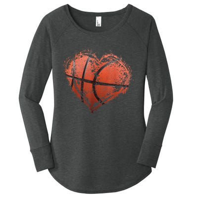 Basketball Heart Happy ValentineS Day Basketball Women's Perfect Tri Tunic Long Sleeve Shirt