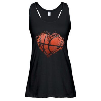 Basketball Heart Happy ValentineS Day Basketball Ladies Essential Flowy Tank