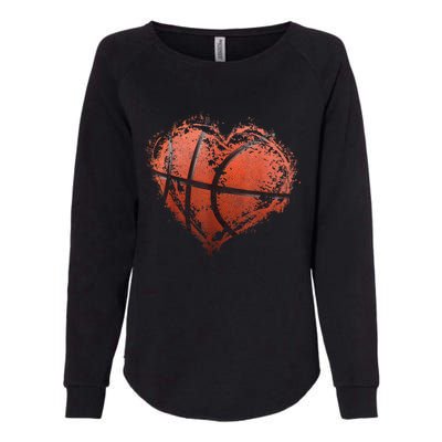 Basketball Heart Happy ValentineS Day Basketball Womens California Wash Sweatshirt