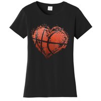 Basketball Heart Happy ValentineS Day Basketball Women's T-Shirt