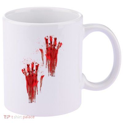 Bloody Hand Halloween 11oz C Handle Ceramic Mug