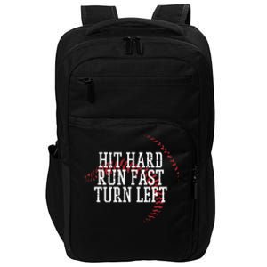 Baseball Hit Hard Run Fast Turn Left Teen Impact Tech Backpack