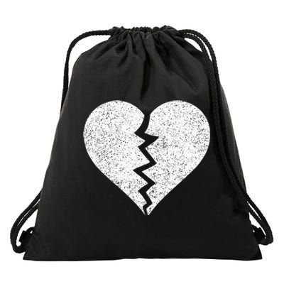 BROKEN HEART HEARTBREAK HEARTBROKEN BREAK Drawstring Bag