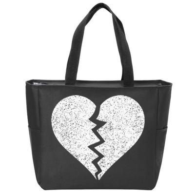 BROKEN HEART HEARTBREAK HEARTBROKEN BREAK Zip Tote Bag