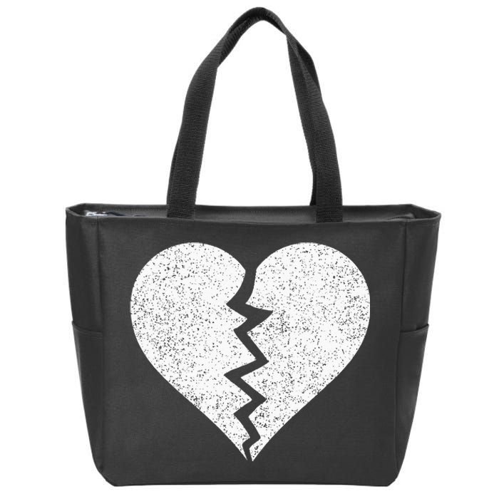 BROKEN HEART HEARTBREAK HEARTBROKEN BREAK Zip Tote Bag