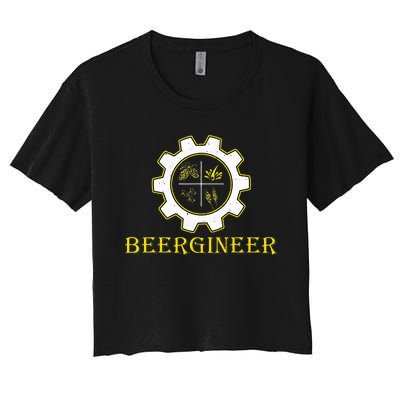 Beergineer Homebrew Home Brewing Craft Beer Brewmasters Gift Women's Crop Top Tee