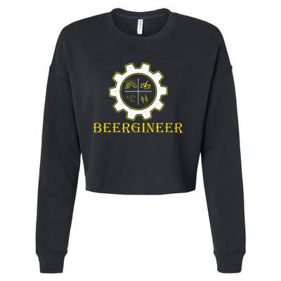 Beergineer Homebrew Home Brewing Craft Beer Brewmasters Gift Cropped Pullover Crew