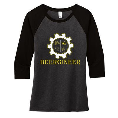 Beergineer Homebrew Home Brewing Craft Beer Brewmasters Gift Women's Tri-Blend 3/4-Sleeve Raglan Shirt