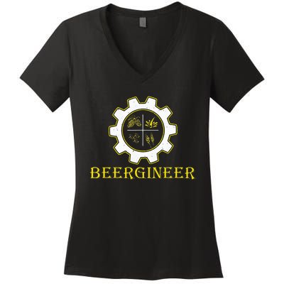 Beergineer Homebrew Home Brewing Craft Beer Brewmasters Gift Women's V-Neck T-Shirt