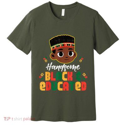 Black History Handsome Educated African Boy Male Premium T-Shirt