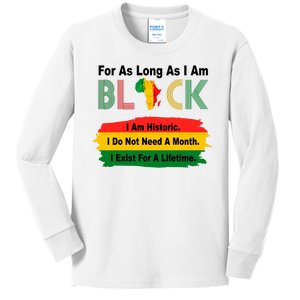 Black History Historic Month Kids Long Sleeve Shirt