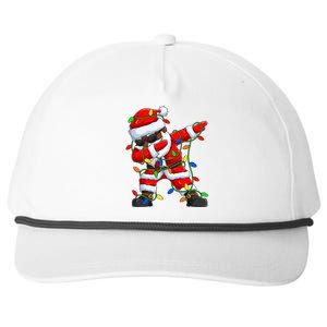 Black Hip Hop Afro American Dabbing Santa Xmas Tree Lights Gift Snapback Five-Panel Rope Hat