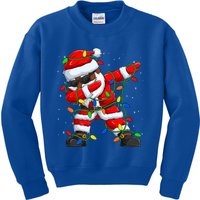 Black Hip Hop Afro American Dabbing Santa Xmas Tree Lights Gift Kids Sweatshirt