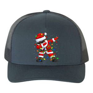 Black Hip Hop Afro American Dabbing Santa Xmas Tree Lights Gift Yupoong Adult 5-Panel Trucker Hat