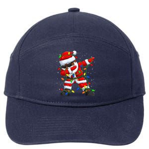 Black Hip Hop Afro American Dabbing Santa Xmas Tree Lights Gift 7-Panel Snapback Hat