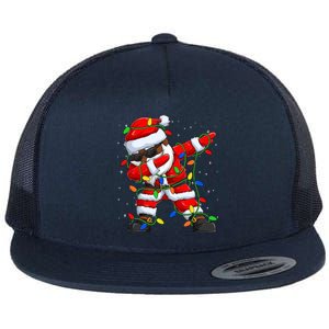 Black Hip Hop Afro American Dabbing Santa Xmas Tree Lights Gift Flat Bill Trucker Hat