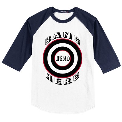 Bang Head Here Funny Stress Reduction Humor Baseball Sleeve Shirt