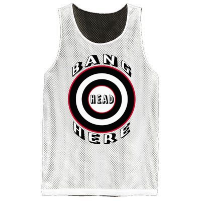 Bang Head Here Funny Stress Reduction Humor Mesh Reversible Basketball Jersey Tank