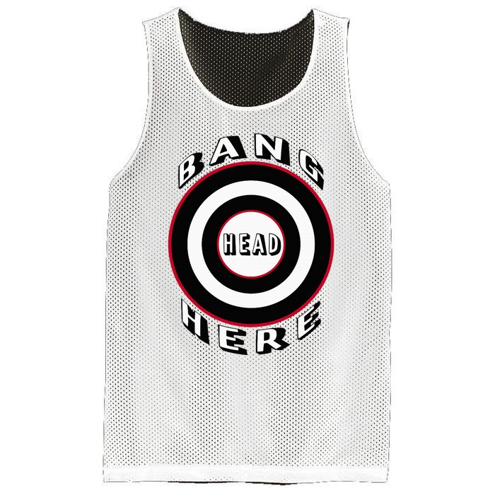 Bang Head Here Funny Stress Reduction Humor Mesh Reversible Basketball Jersey Tank